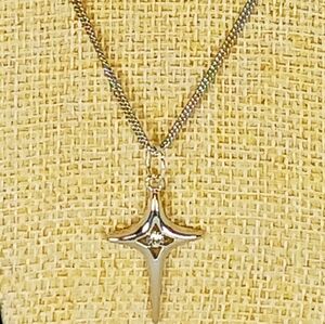 Silver Star Cross Pendant Necklace Lower East Side Office Siren Corpcore Retro